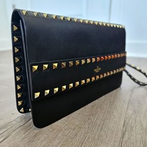 Valentino Black Rockstud Clutch